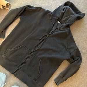 Oversized Gray Zip-Up Hoodie